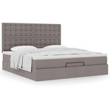 vidaXL Otomanski krevet s madracem smeđesivi 160x200cm od tkanine | shoptok.hr