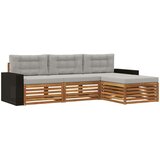  Set vanjskih sofa 4 pcs Prirodna i svjetlosiva Poliester | shoptok.hr