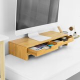 SoBuy stojalo za monitor pisalna miza organizator z 2 predali v barvi lesa v skandinavskem slogu, (20815121) | Shoptok.si