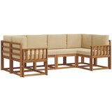  Set vanjskih sofa 6 kom. Prirodna i bež Smeđa 245 x 128,5 x 73 cm | Shoptok.si