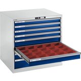 LISTA Prazno ohišje za predalnik, zunanje mere ŠxG 717 x 725 mm, višina 850 mm, svetlo modra | Shoptok.si