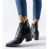 Gemre Black cowboy-style heeled ankle boots Corrado | ePonuda.com