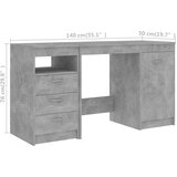  Radni stol siva boja betona 140 x 50 x 76 cm od iverice | shoptok.hr