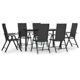  5-dijelni vrtni blagovaonski set od poliratana crni | shoptok.hr