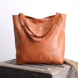 INF Elegantna torba iz PU usnja za ženske - prostorna vintage torba za na ramo Brown, (22104072) u