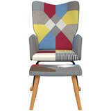  Stolica za ljuljanje s osloncem za noge patchwork od tkanine | shoptok.hr