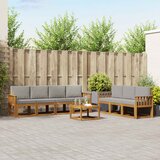  Set vanjskih sofa 8 kom. Prirodna i svijetlo siva | shoptok.hr