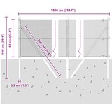 vidaXL Varjena Žična Ograja z 7 Stojali Siva 0.6x10 m Jeklo | Shoptok.si
