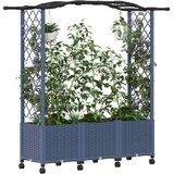  Povišeni krevet s mrežom i krovom Siva 164 x 40 x 144 cm PP | shoptok.hr