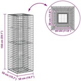  Gabionski uzdignuti krevet Srebrno 50 x 50 x 150 cm - 50 x 50 x 150 cm | shoptok.hr