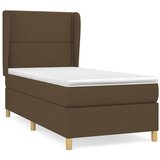  Krevet s oprugama i madracem tamnosmeđi 100 x 200 cm od tkanine | shoptok.hr