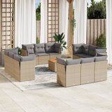 Maison Chic Seti vrtnega pohištva - Vrtna garnitura - Vrtni pohištvo set 13-delna z blazinami bež poli ratan, (21810716) | Shoptok.si