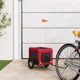 vidaXL Prikolica za bicikl za ljubimce crveno-crna tkanina i željezo | shoptok.hr