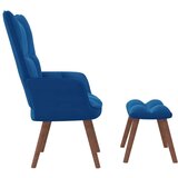  Stol za sproščanje s stolčkom moder žamet, (20821741) | Shoptok.si