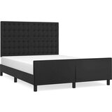  Posteljni okvir z vzglavjem črn 140x190 cm umetno usnje, (20737650) | Shoptok.si