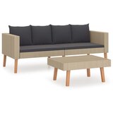 The Living Store Vrtna sedežna garnitura z blazinami 2-delna poli ratan bež - Komplet Vrtnega Pohištva, (21422040) | Shoptok.si