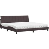 vidaXL Postelja z vzmetnico temno rjava 200x200 cm blago, (22054090) Cene