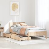 vidaXL Posteljni okvir brez vzmetnice 90x190 cm trdna borovina Cene
