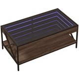 vidaXL Stolić s beskonačnim LED svjetlima boja hrasta 90x50x38 cm | shoptok.hr