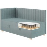 Ghado Plavi kutni dječji krevet s prostorom za odlaganje s madracem 90x200 cm Snugi - | shoptok.hr