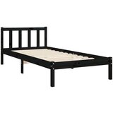  Za krevet s uzglavljem crna 100x200 cm od masivnog drva | shoptok.hr