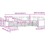  Set vanjskih sofa 5 pcs Prirodna i krem 323 x 164,5 x 73 cm | shoptok.hr