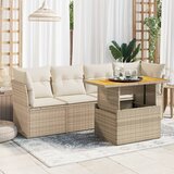 Maison Chic Seti vrtnega pohištva - Vrtna garnitura - Vrtni pohištvo set 5-delna z blazinami bež poli ratan, (21815248) | Shoptok.si