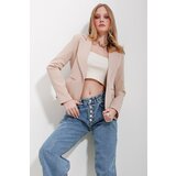 Trend Alaçatı Stili Women's Beige Inner Lined One Button Jacket cene
