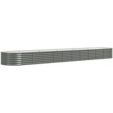 vidaXL Visoka greda iz prašno premazanega jekla 440x80x36 cm siva | Shoptok.si