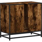 vidaXL Kopalniška omarica dimljen hrast 65x33x60 cm inženirski les | Shoptok.si