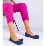 Gemre Navy blue classic ballet flats with a bow Merasol | shoptok.hr