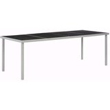  Miza črna 220x90x74,5 cm jeklo | Shoptok.si
