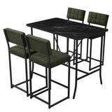 Hanah home Set Barski sto i 4 stolice Retro Green Black | Eponuda.com