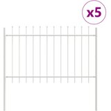  Vrtna Ograda 5 pcs Bijelo 8,5 x 0,8 m Čelik s prahom | shoptok.hr