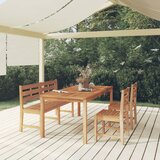 The Living Store Vrtna jedilna garnitura 4-delna trdna tikovina - Vrtna Jedilna Garnitura, (21460540) | Shoptok.si