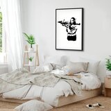  Slika - Banksy Mona Lisa with Rocket Launcher (1 Part) Vertical 80x120 U crnom drvenom okviru | shoptok.hr