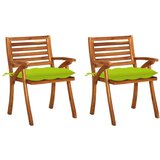 Maison Chic Vrtni jedilni stoli - Stol za vrt z blazinami 2 kosa trden akacijev les JS391, (21878663) | Shoptok.si