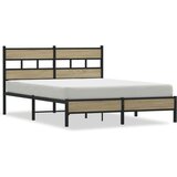 Maison Chic Posteljni okvir - Dvoposteljna postelja - Zakonska postelja brez vzmetnice hrast 150x200 cm inženirski les-J12050, (21773308) | Shoptok.si