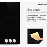 Klarstein Kochheld indukcijska kuhalna plošča | Elegantna in zmogljiva | 3 kuhalne cone | 5700 W | 45 cm | Shoptok.si