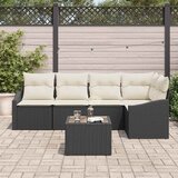  Sjedeća garnitura za vrt 6 kom. Smeđa i krem poliratan 233,5 x 123,5 x 85 cm | Shoptok.si