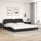 vidaXL Postelja z vzmetnico črna 200x200 cm umetno usnje, (21216146) | Shoptok.si