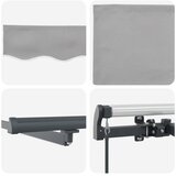  Skrovita tenda S LED lampica Svjetlosiva 400 ×350 cm tkanina | shoptok.hr