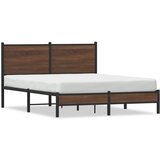 Furnova Kovinski posteljni okvir brez vzmetnice rjavi hrast 150x200 cm, (21933850) | Shoptok.si