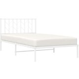 Metalni okvir za krevet s uzglavljem bijeli 107x203 cm | shoptok.hr