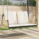 vidaXL Gugalna klop z blazinami 105x58x38 cm poli ratan in jeklo | Shoptok.si
