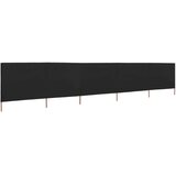  Vjetrobran s 5 panela od tkanine 600 x 160 cm crni | shoptok.hr