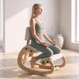  Ergonomska klečeća stolica s naslonom kordur krem bijela | shoptok.hr