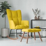  The Living Store Gugalni stol s stolčkom gorčično rumen žamet - Gugalni Stol S Stolčkom, (21445444) | Shoptok.si