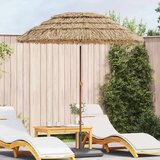 vidaXL Suncobran za plažu Smeđa Ø 160 x 196 cm Čelik | shoptok.hr