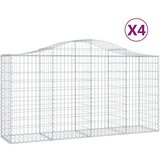 vidaXL Obokana gabionska košara 4kos 200x50x100/120cm pocinkano železo, (20758178) | Shoptok.si